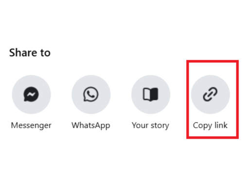 Copy the Facebook Reels URL